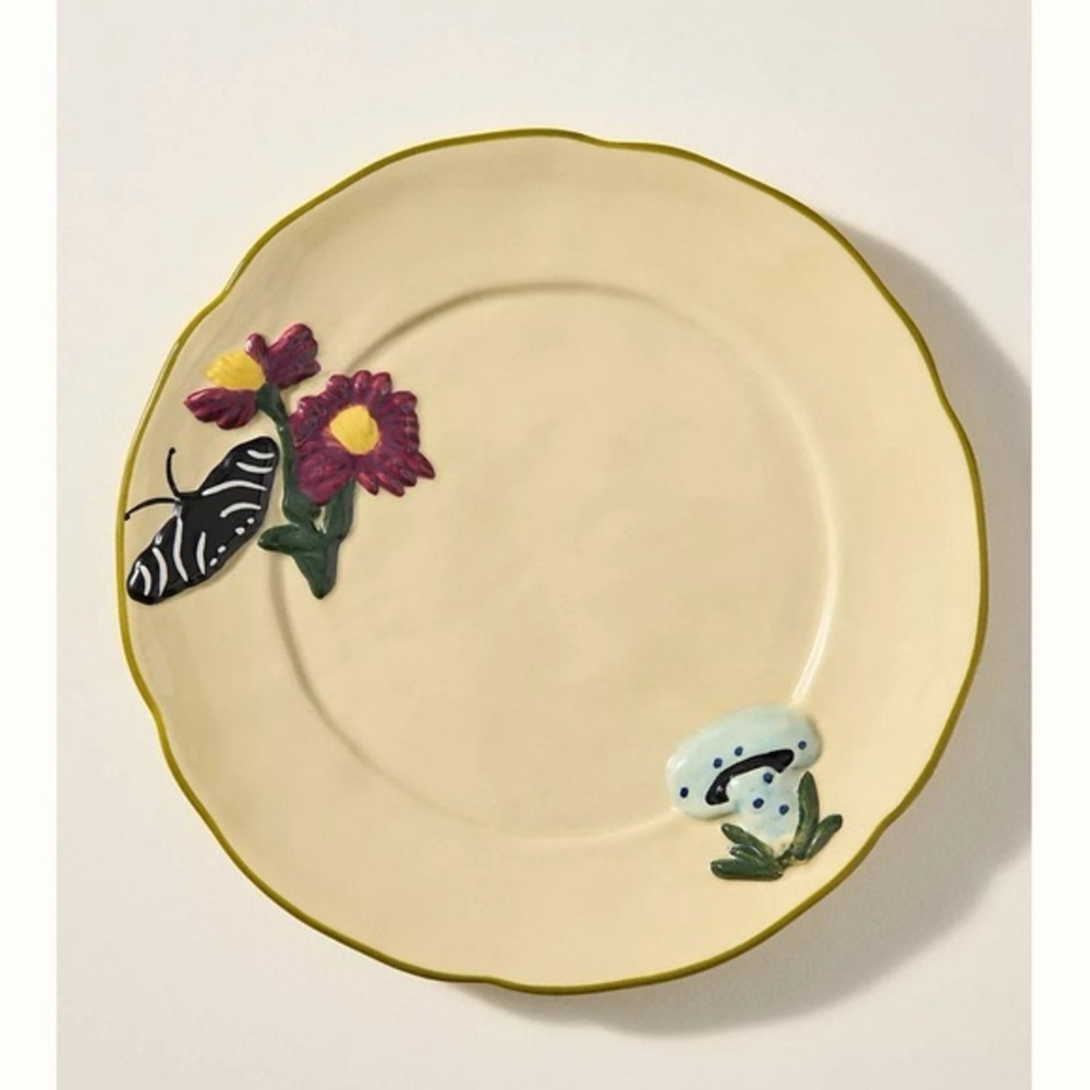 Anthropologie Faye Icon Stoneware Dessert Plate